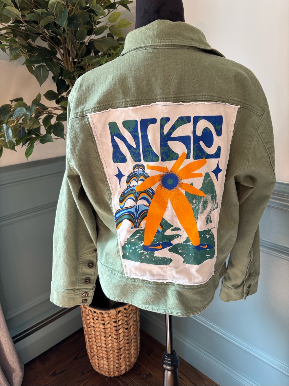 Upcycled Nike Denim Jacket - Picture 2 of 5
